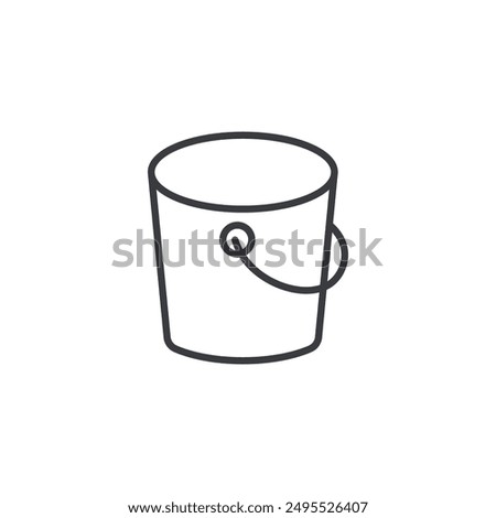 Bucket outlined icon isolated on white background