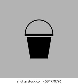 Bucket pail bucketful icon
. Isolated on gray background
