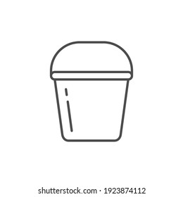 Bucket Or Pail Line Outline Icon