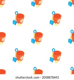 Bucket and pail shovel pattern seamless background texture repeat wallpaper geometric vector