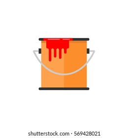 Bucket of paint flat icon, build & repair elements, construction tool, a colorful solid pattern on a white background, eps 10.