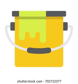 Bucket of paint flat icon, build and repair, painting sign vector graphics, a colorful solid pattern on a white background, eps 10.