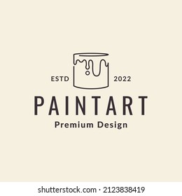 bucket with paint hipster logo design, vector graphic symbol icon illustration creative idea