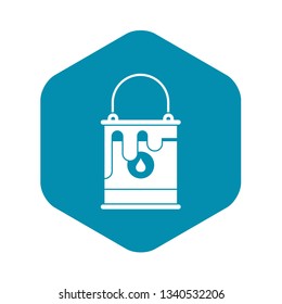 Bucket with paint icon in simple style isolated vector illustration