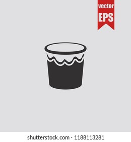 Bucket with paint icon.Vector illustration.