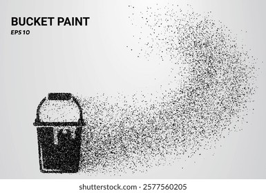 Bucket Paint of particles. Bucket Paint consists of small circles. Vector illustration.