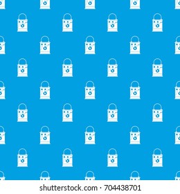 Bucket with paint pattern repeat seamless in blue color for any design. Vector geometric illustration