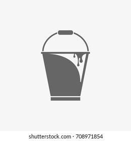bucket with paint vector icon
