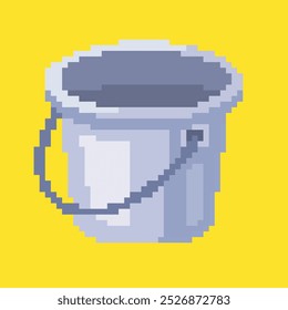 Bucket pixel art, ilustração vetorial em fundo isolado.