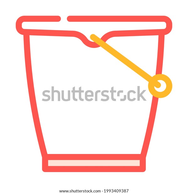 bucket plastic color icon vector. bucket\
plastic sign. isolated symbol\
illustration