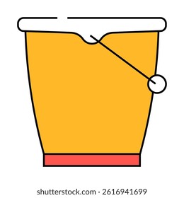 bucket plastic line icon vector. bucket plastic sign. isolated symbol illustration