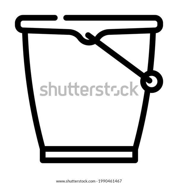 bucket plastic line icon\
vector. bucket plastic sign. isolated contour symbol black\
illustration