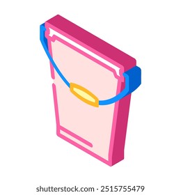 Vector de icono isométrico de paquete de plástico de cubo. muestra de paquete de plástico de cubo. ilustración de símbolo aislado