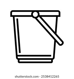 bucket plastic package line icon vector. bucket plastic package sign. isolated contour symbol black illustration