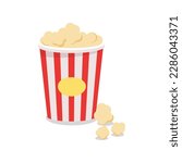 bucket of pop corn flat design style with good quality