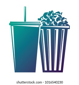 bucket pop corn and soda with straw