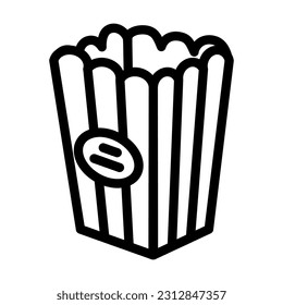 bucket popcorn box delicious line icon vector. bucket popcorn box delicious sign. isolated contour symbol black illustration