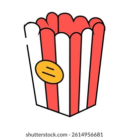 bucket popcorn box delicious line icon vector. bucket popcorn box delicious sign. isolated symbol illustration