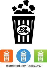 Bucket of popcorn icon