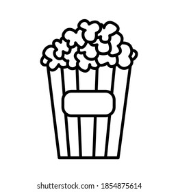 Bucket of popcorn . Outline simple vector icon. Icon, symbol, geometric, doodle. 