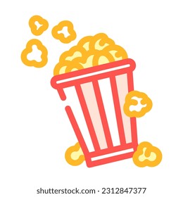 bucket popcorn striped box color icon vector. bucket popcorn striped box sign. isolated symbol illustration