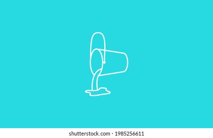 bucket pouring water lines logo symbol vector icon illustration graphic design