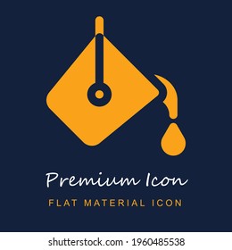 Material de la prima del cubo ui ux icono vector aislado en colores azul marino y naranja
