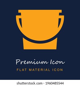 Bucket premium material ui ux isolated vector icon in navy blue and orange colors