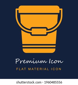 Bucket premium material ui ux isolated vector icon in navy blue and orange colors