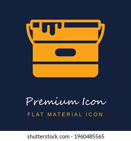 Bucket premium material ui ux isolated vector icon in navy blue and orange colors