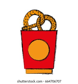 bucket with pretzels icon