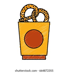 bucket with pretzels icon