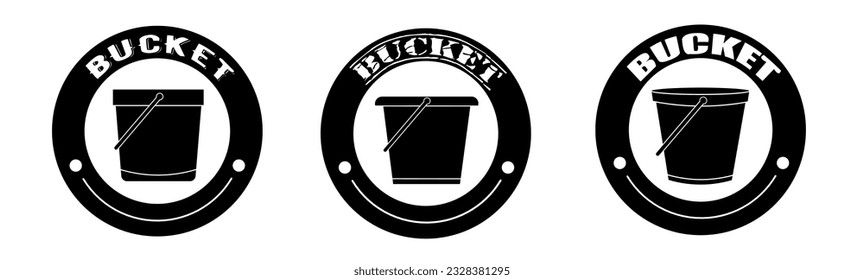 Bucket product sale icon vector illustration. Design for shop and sale banner business.