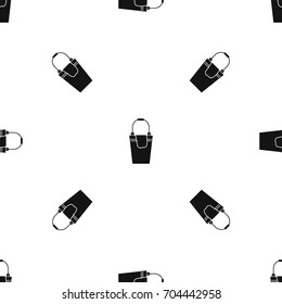 Bucket and rag pattern repeat seamless in black color for any design. Vector geometric illustration