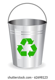 bucket with recycle symbol