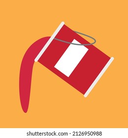 Bucket with red paint. Vector illustration