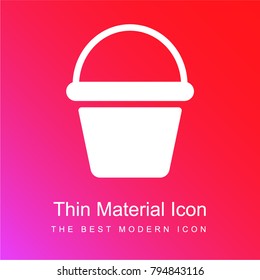 Bucket red and pink gradient material white icon minimal design