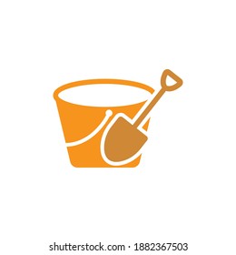 Bucket sand icon design template vector isolated illustration