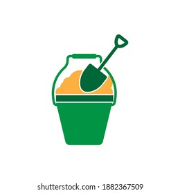 Bucket sand icon design template vector isolated illustration