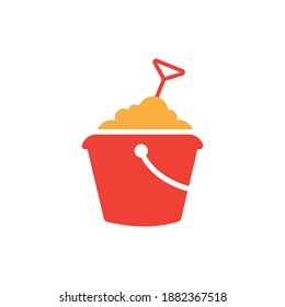 Bucket sand icon design template vector isolated illustration