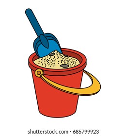 bucket with sand icon image 