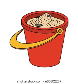 bucket with sand icon image 