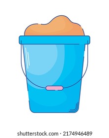 bucket with sand icon isolated