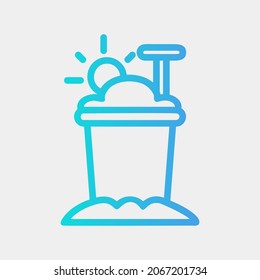 Bucket sand icon vector illustration in gradient style about summer, use for website mobile app presentation