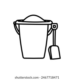 Bucket Of Sand Isolated Icon, Vector Illustration