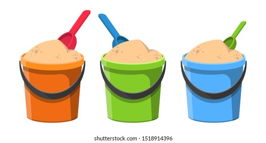Bucket with sand vector design illustration isolated on white background