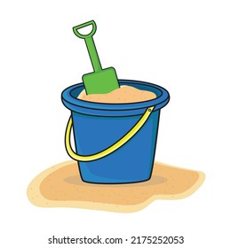 bucket. sandpit kit design logo flat vector illustration icon logo