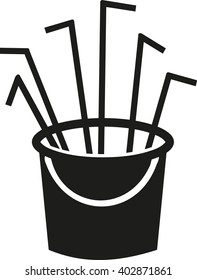 Bucket with sangria and straws