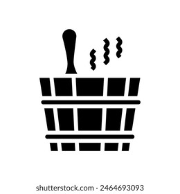 bucket sauna glyph icon vector. bucket sauna sign. isolated symbol illustration