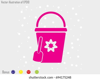 Bucket, scapula, icon, vector illustration of Eps10
